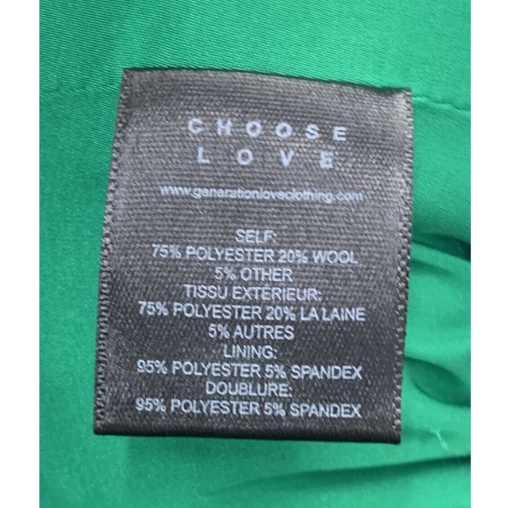 Generation Love green eliza tweed single button blazer NWT sz XL - Picture 5 of 7